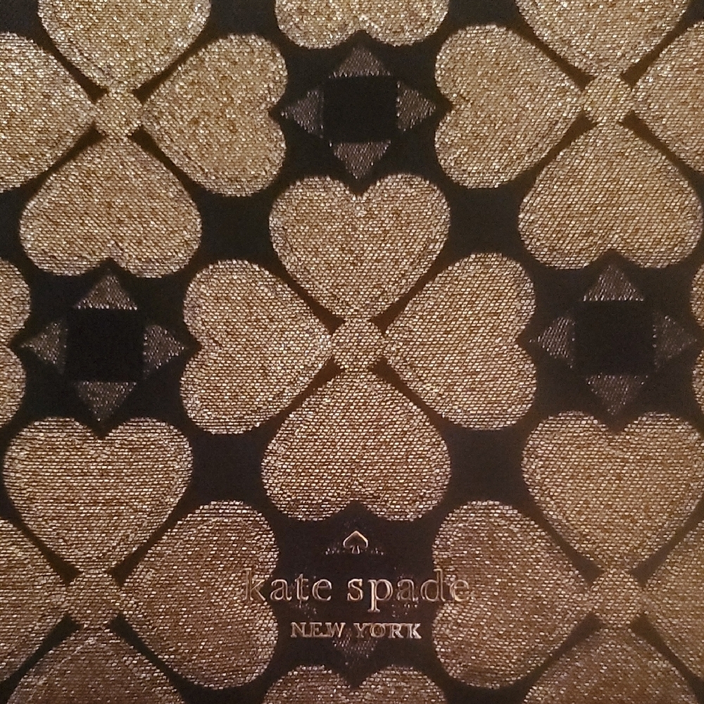 kate spade Black Laptop Sleeve with Metallic Gold Clover Pattern - Picture 3 of 4